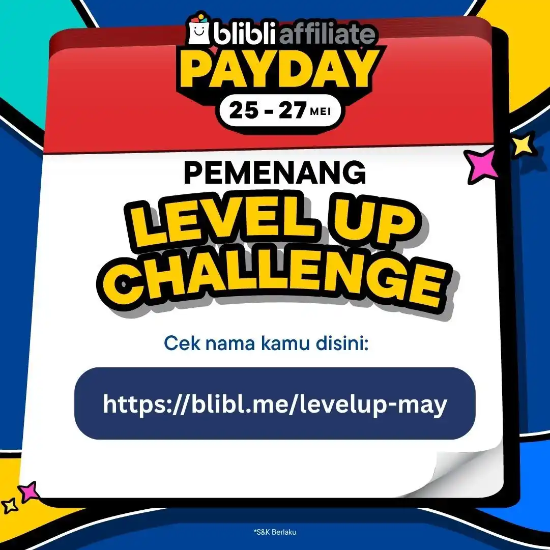 Image from Blibli Affiliate Official: *🎉 Pemenang Level Up Challenge PayDay Mei! 🎊* Hallo, Kakak BAE! 👋 ...