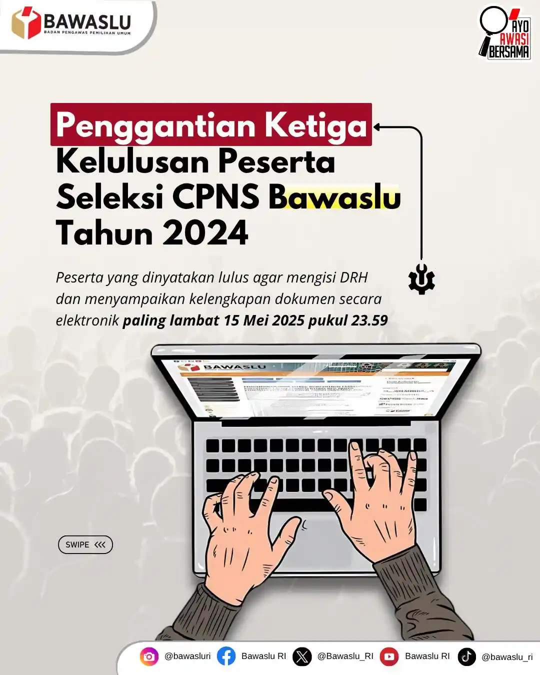 Image from Bawaslu RI: Pengumuman... Pengumuman 📢 <a class="text-blue-500 hover:underline c...