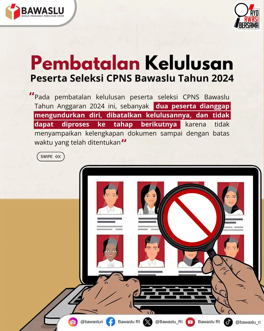 Image from Bawaslu RI: Penting ⚠️ <a class="text-blue-500 hover:underline cursor-pointer" hr...