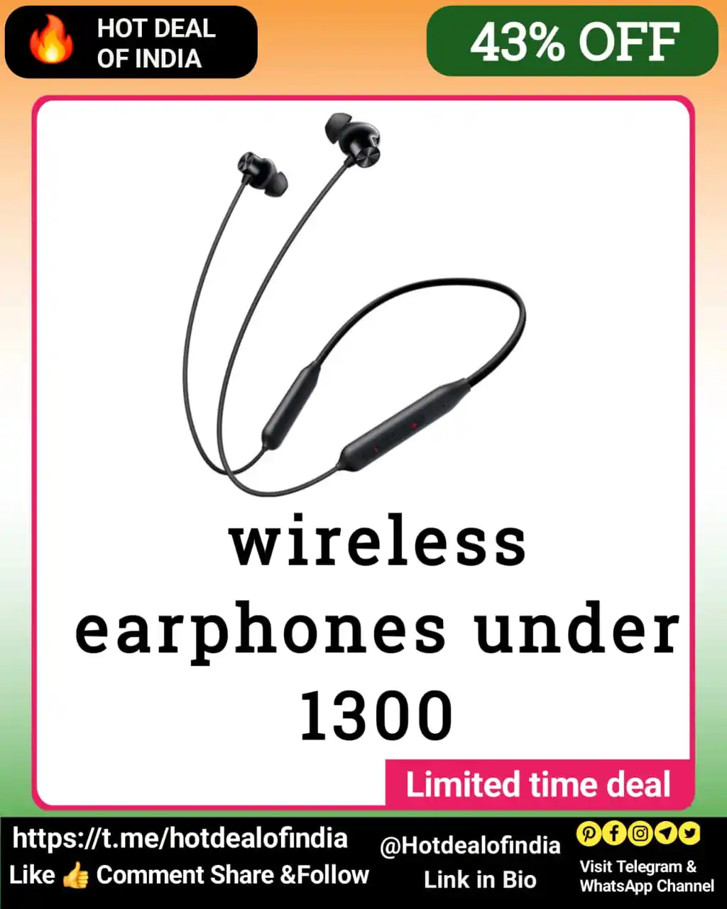 Image from Hot Deal Of India 🇮🇳: 🎧 Powerful Sound. Non-Stop Music. Say hello to the OnePlus Bullets Z2...