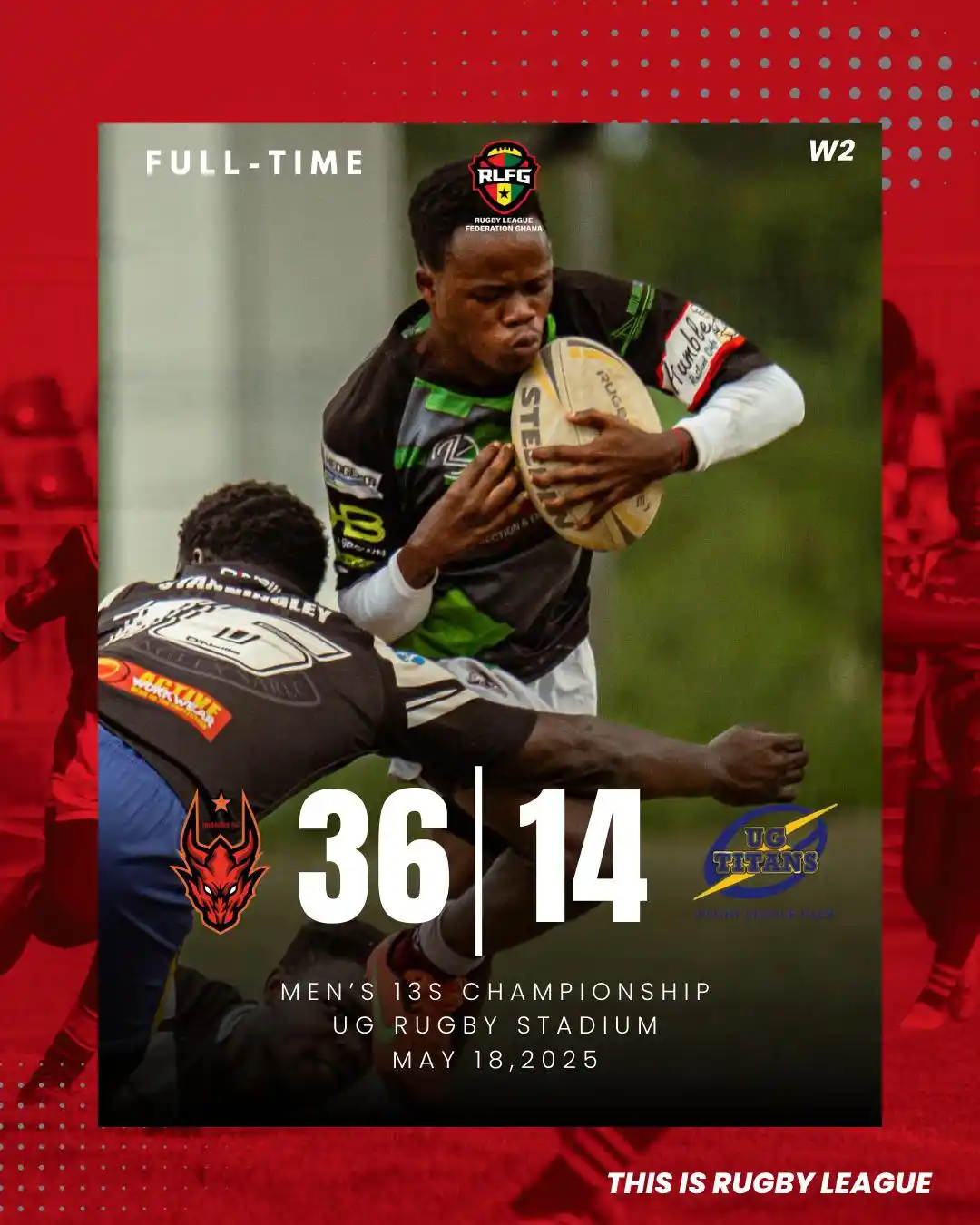Image from RUGBY LEAGUE FEDERATION GHANA 🇬🇭 🏉: 🚨*RLFG 13s Championship – Week 2 Results*🚨 Dragons Rugby League Clu...