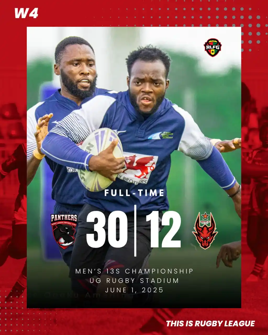 Image from RUGBY LEAGUE FEDERATION GHANA 🇬🇭 🏉: 🚨 RLFG 13s Championship – Week 4 Results 🚨  Big wins. Bigger stateme...