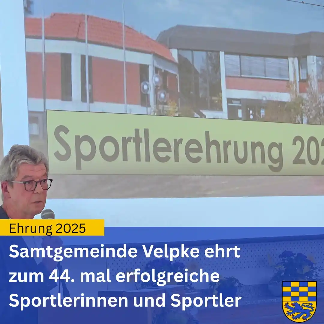 Image from Samtgemeinde Velpke: Samtgemeinde Velpke ehrt zum 44. mal erfolgreiche Sportlerinnen und Sp...
