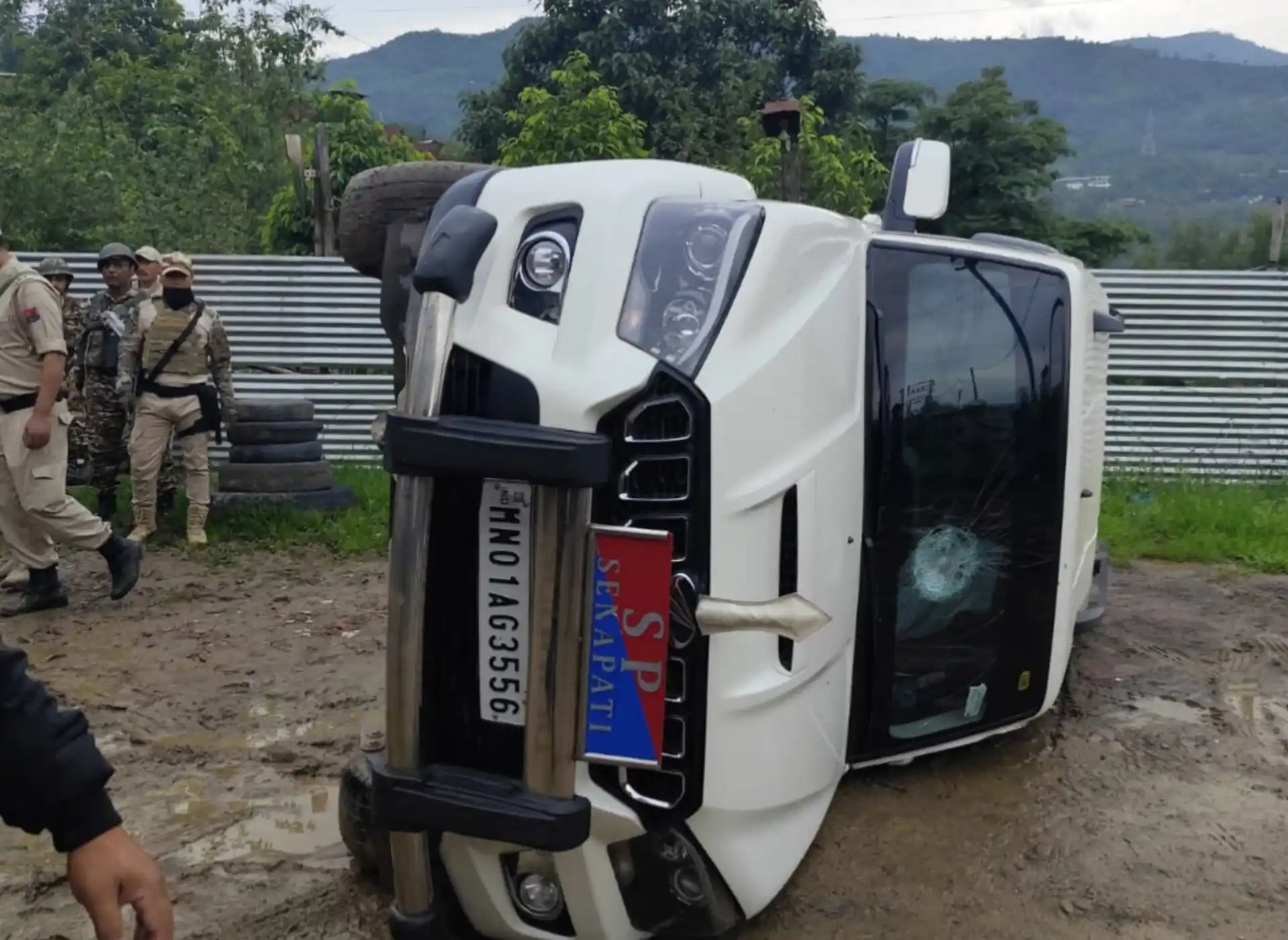 Image from Unfiltered Manipur: Senapati: SP's Vehicle Damaged Amid <a class="text-blue-500 hover:unde...