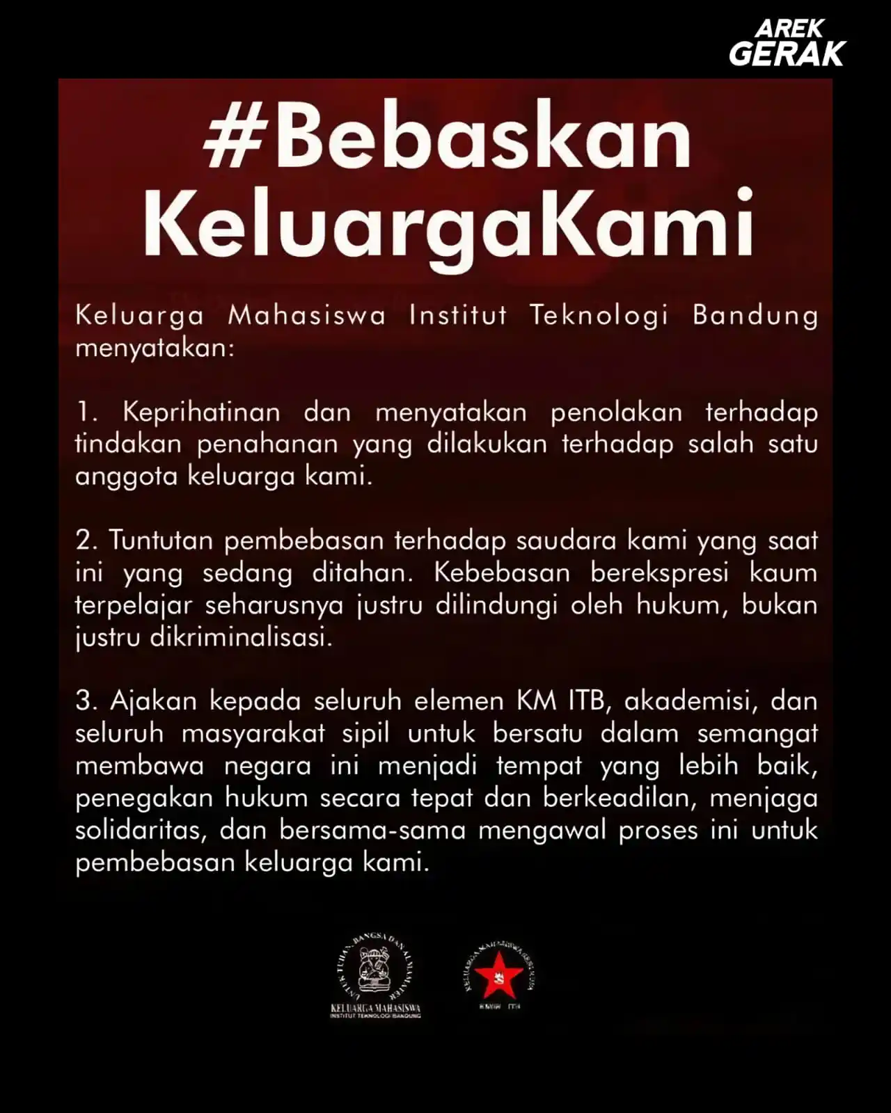 Image from AREK GERAK!!!: Seruan solidaritas thd Mahasiswa ITB yg mendapat kriminalisasi. Panjan...