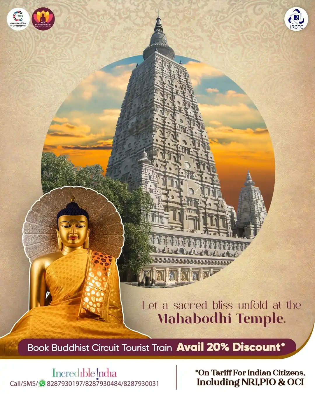 Image from IRCTC Official: Step into the sacred realm of the famous Mahabodhi Temple, where time ...
