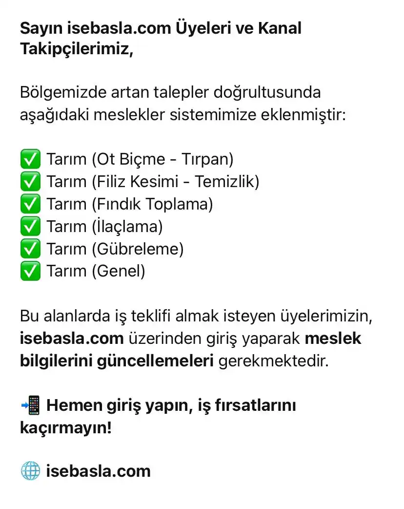 İŞKUR ÖZEL İSTİHDAM BÜROSU  * KARİYER MERKEZİ * isebasla.com post
