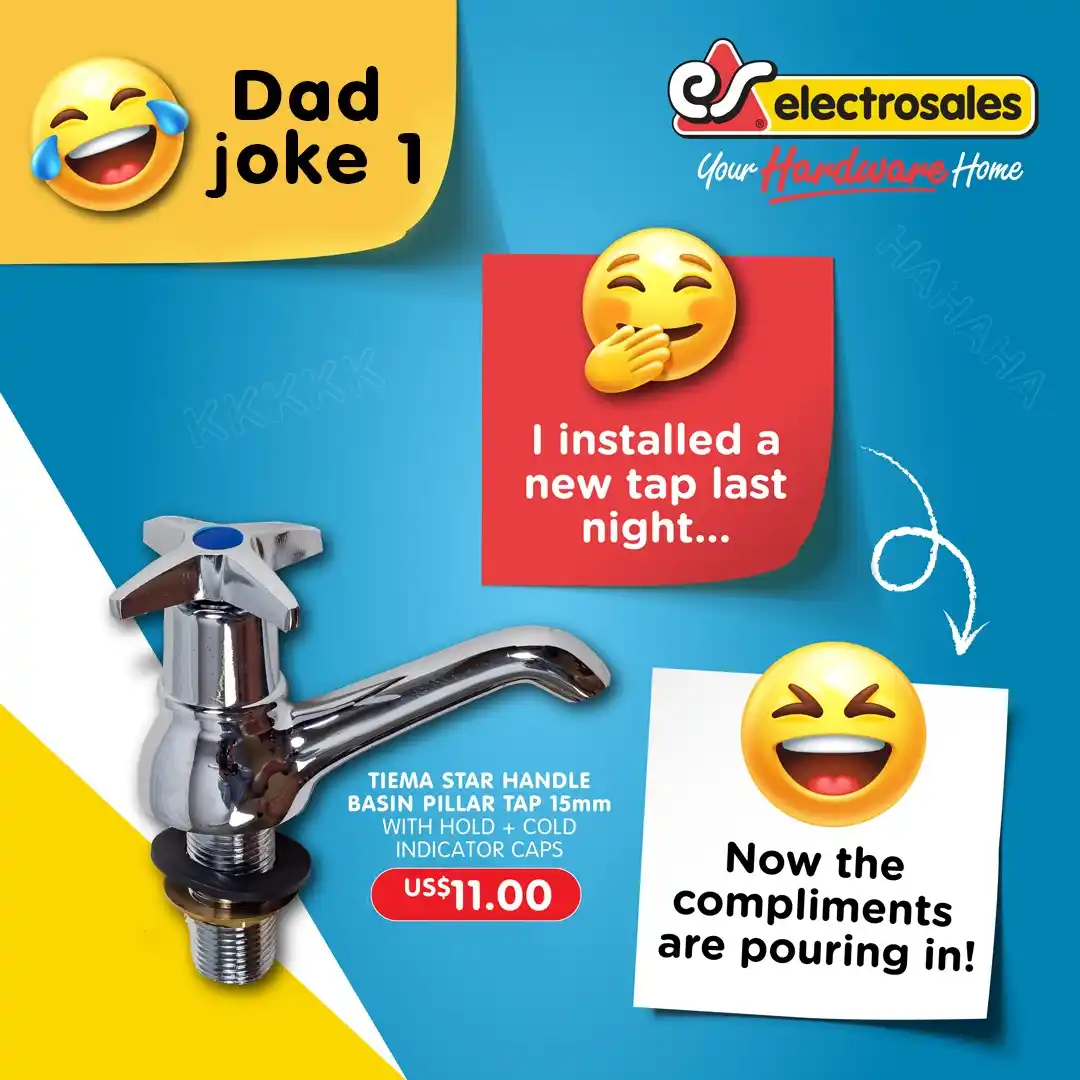 Image from Electrosales Hardware: This Father’s Day, we’re celebrating the kings of corny humour - dads!...