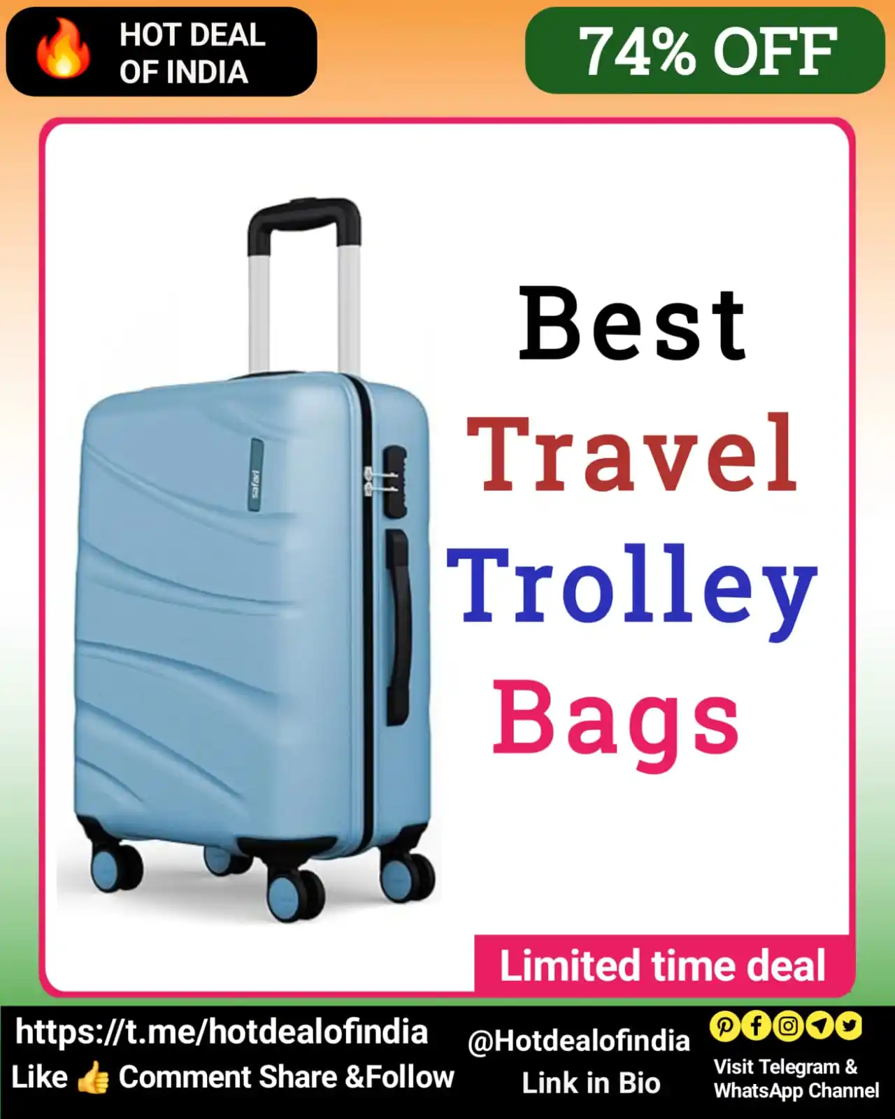 Image from Hot Deal Of India 🇮🇳: ✈️ Travel Made Easy & Stylish! Say hello to your new travel buddy — th...
