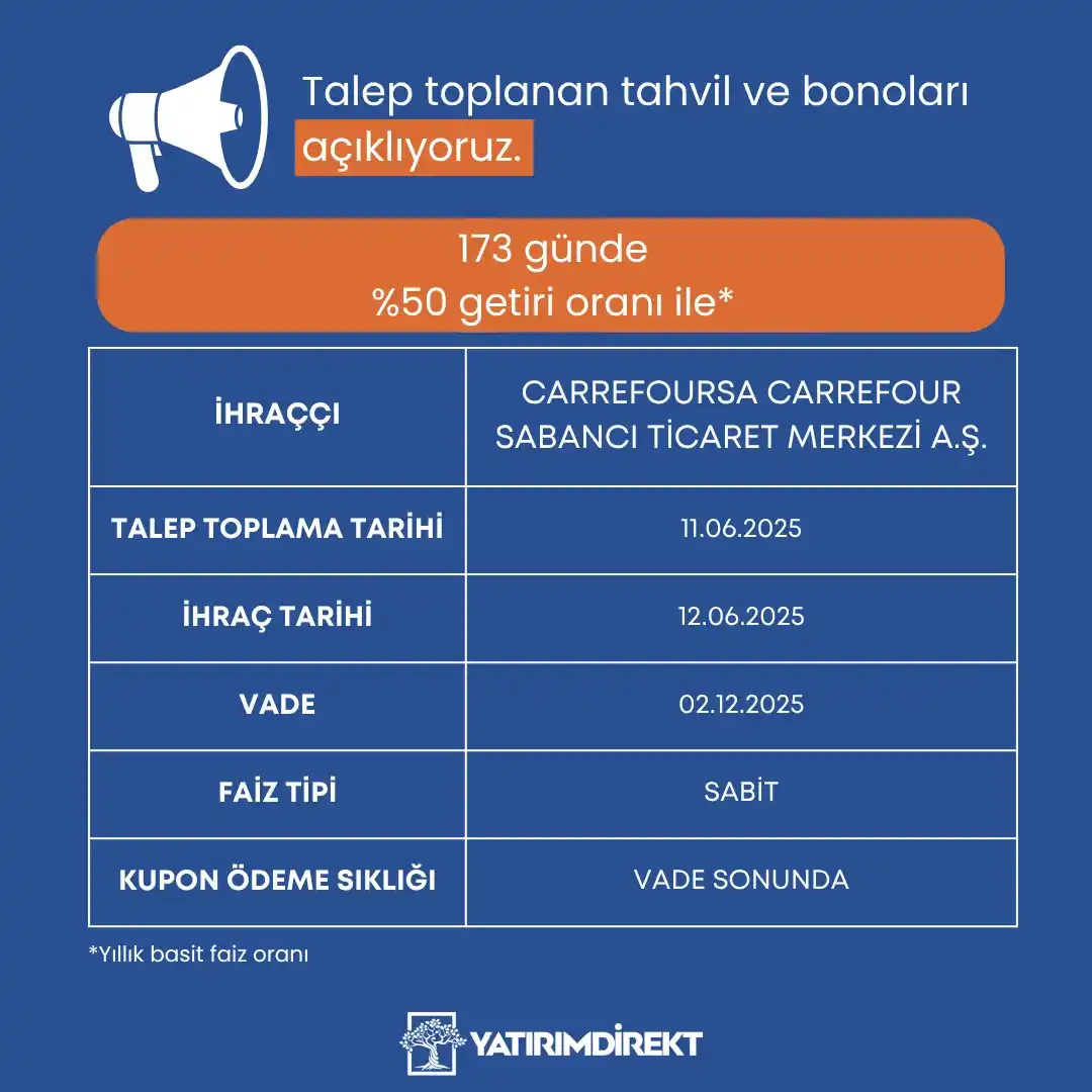 Image from YATIRIMDİREKT: Tüm tahvil ve bonoları görmek için http://yatirimdirekt.com 'u ziyaret...