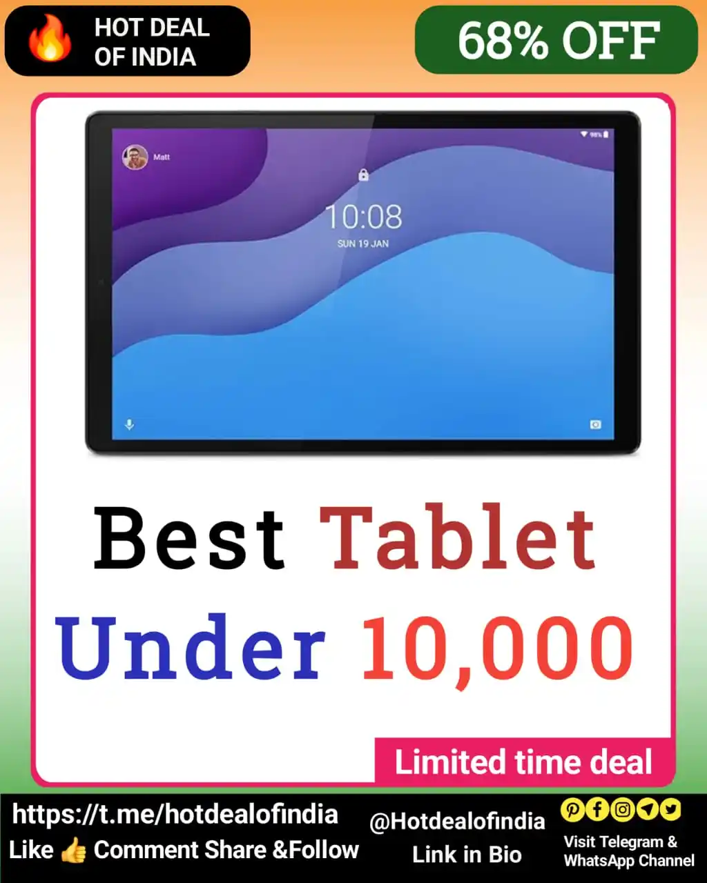 Image from Hot Deal Of India 🇮🇳: 🎉 Upgrade Your Entertainment, Work & Learning! Meet the Lenovo Tab M1...