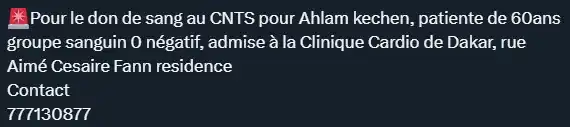 Le Don De Sang Au Sénégal post