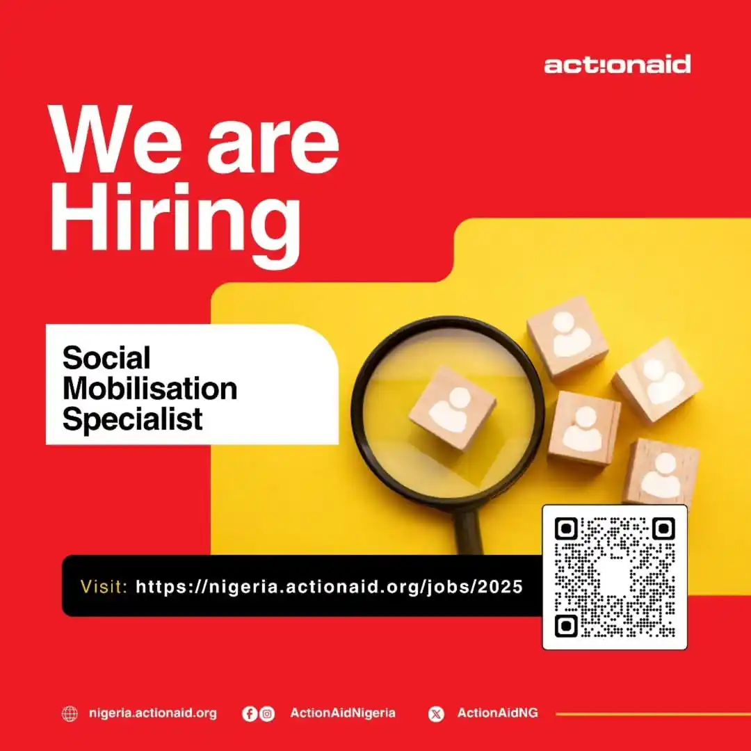 Image from Verifiable Jobs/ Opportunities With #AdetolaElegbeje: Vacancy Alert! ActionAid Nigeria is recruiting! We're looking for a p...