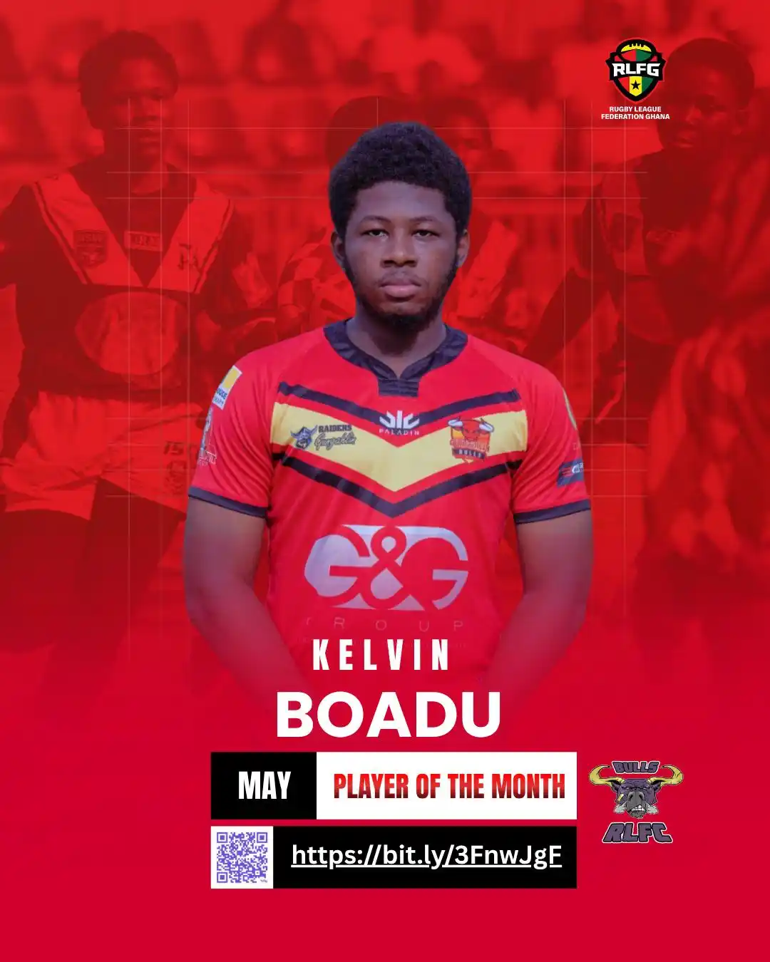 Image from RUGBY LEAGUE FEDERATION GHANA 🇬🇭 🏉: 🔥🏉 Vote for Kelvin Boadu in the ongoing Rugby League 13’s Player of ...