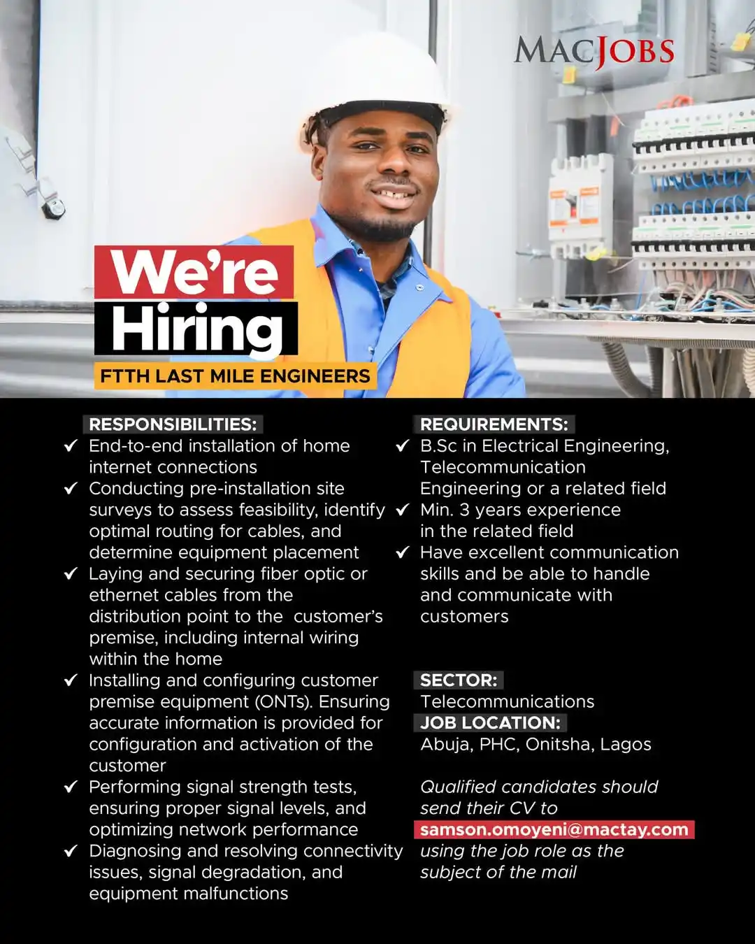 Image from Verifiable Jobs/ Opportunities With #AdetolaElegbeje: 𝐖𝐞 𝐚𝐫𝐞 𝐡𝐢𝐫𝐢𝐧𝐠: 𝐅𝐓𝐓𝐇 𝐋𝐚𝐬𝐭 𝐌𝐢𝐥𝐞 𝐄𝐧𝐠𝐢𝐧𝐞𝐞𝐫�...