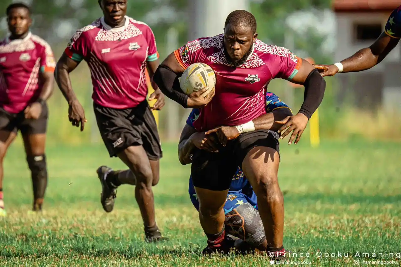 Image from RUGBY LEAGUE FEDERATION GHANA 🇬🇭 🏉: 📋 Week 4 | Men’s 13s Championship 🧠 SKOLARS 6 - 2 🎓 UG TITANS Sko...