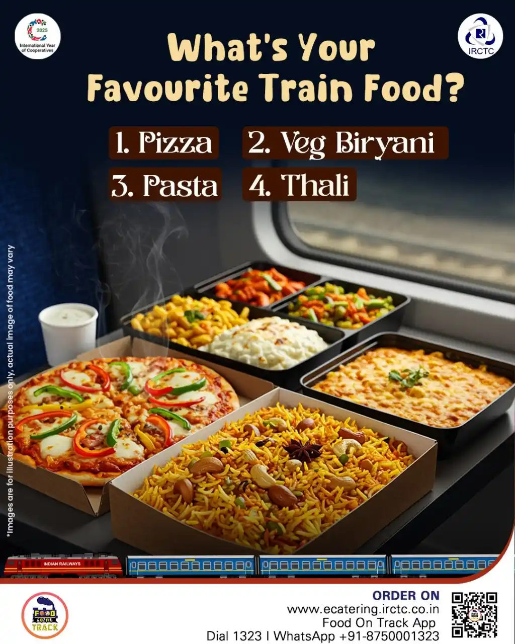 Image from IRCTC Official: What’s your favorite train food – the cheesy comfort of pizza, the spi...