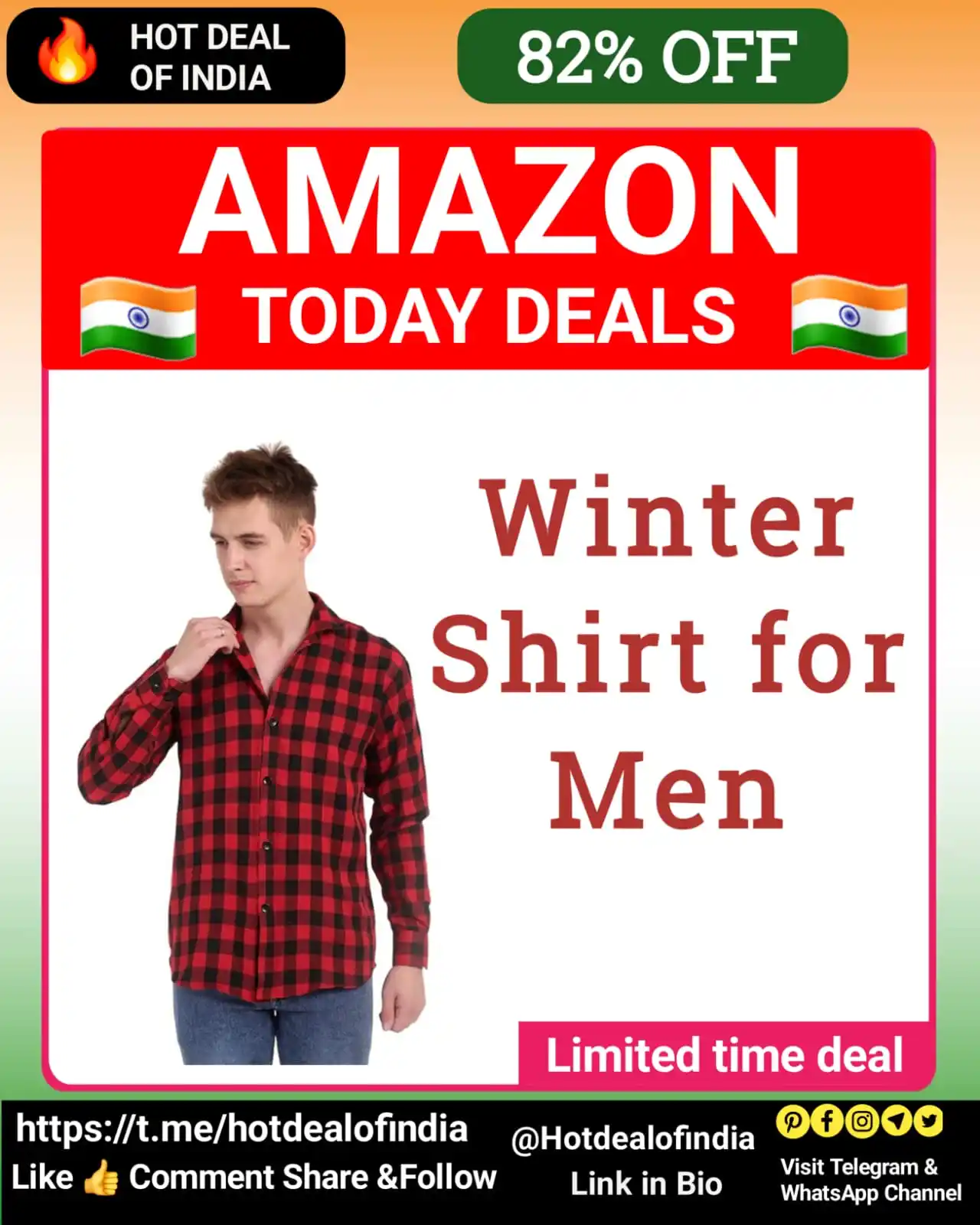 Image from Hot Deal Of India 🇮🇳: 🔥 Winter Style, Pocket Smile! Grab this FEBRi Men’s Twill Woolen Casu...