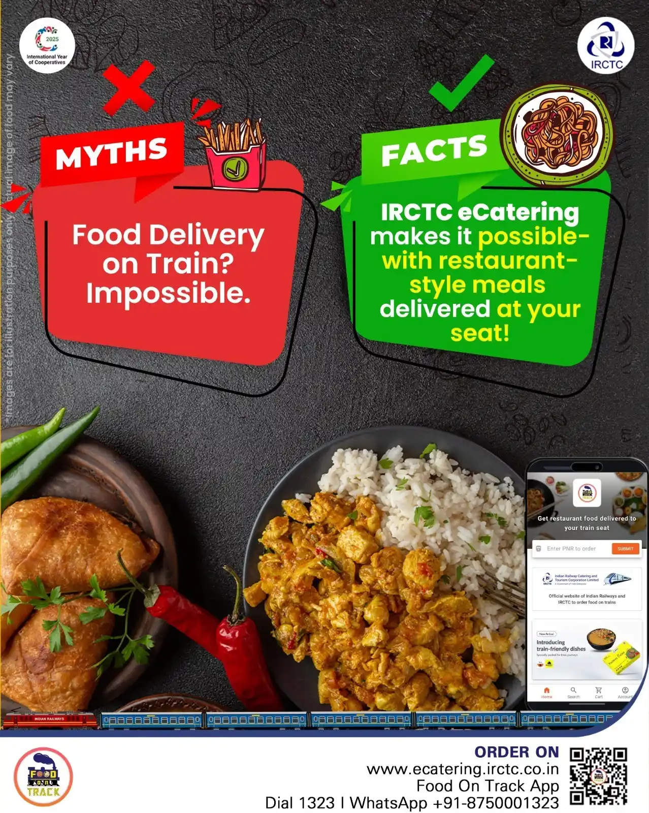 Image from IRCTC Official: With IRCTC eCatering, you can munch on fresh, piping-hot meals that ar...