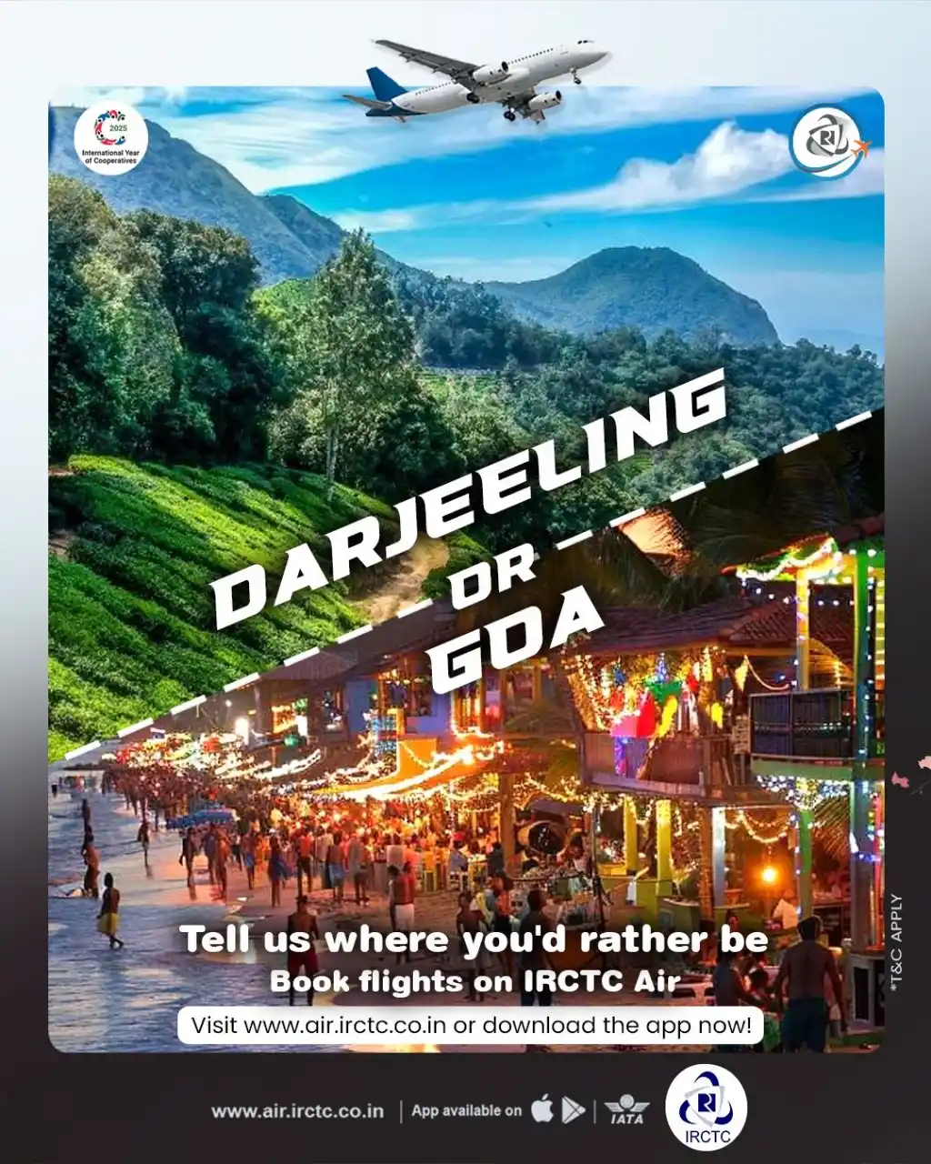 Image from IRCTC Official: Would you rather escape to the hills of Darjeeling or hit the beaches ...