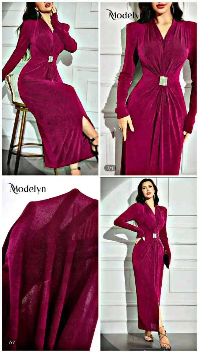 Image from عروض شي ان & ترينديول &تيمو &علي اكسبريس: ✨ اجعلي أناقتك تلمع في الربيع والخريف مع Modelyn – فستان طويل أنيق للس...