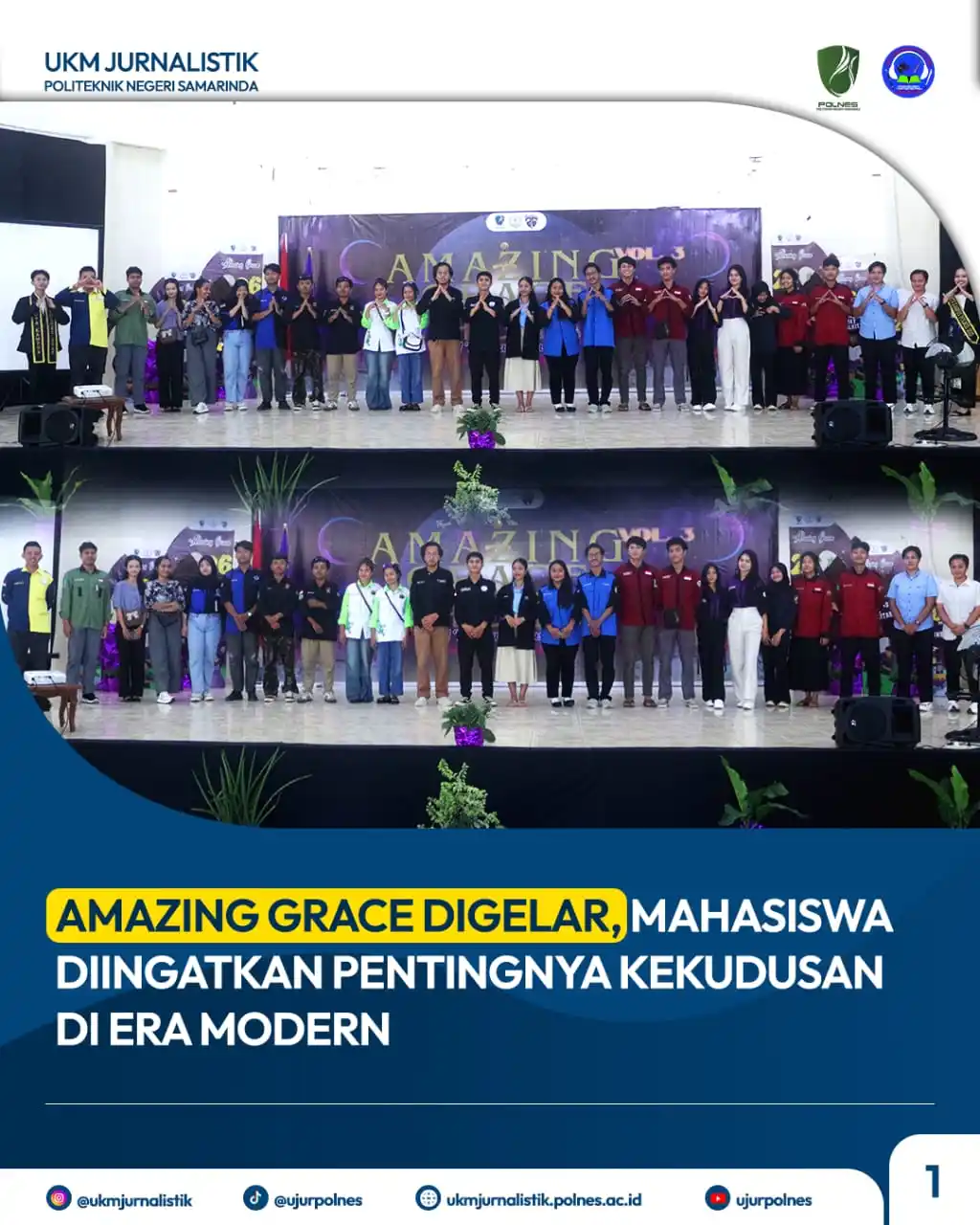 Image from UKM JURNALISTIK POLNES: AMAZING GRACE DIGELAR, MAHASISWA DIINGATKAN PENTINGNYA KEKUDUSAN DI ER...