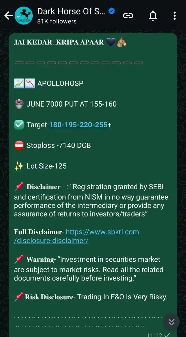 Image from Dark Horse Of Stock Market: *APOLLOHOSP 155-160 To 245+ Almost All Target Done ✅* Made Low-154 Lo...