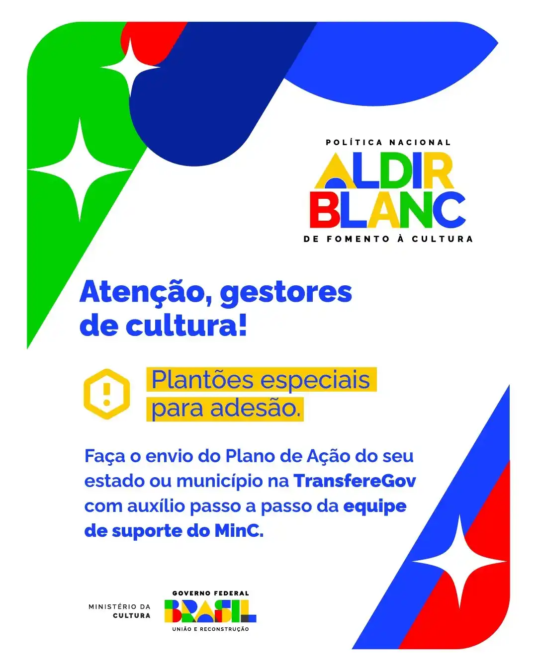 Image from Novidades Política Nacional Aldir Blanc - MinC: 🟣 *Atenção, gestores públicos de cultura!* 🟣 *Nesta semana, de 19 a...