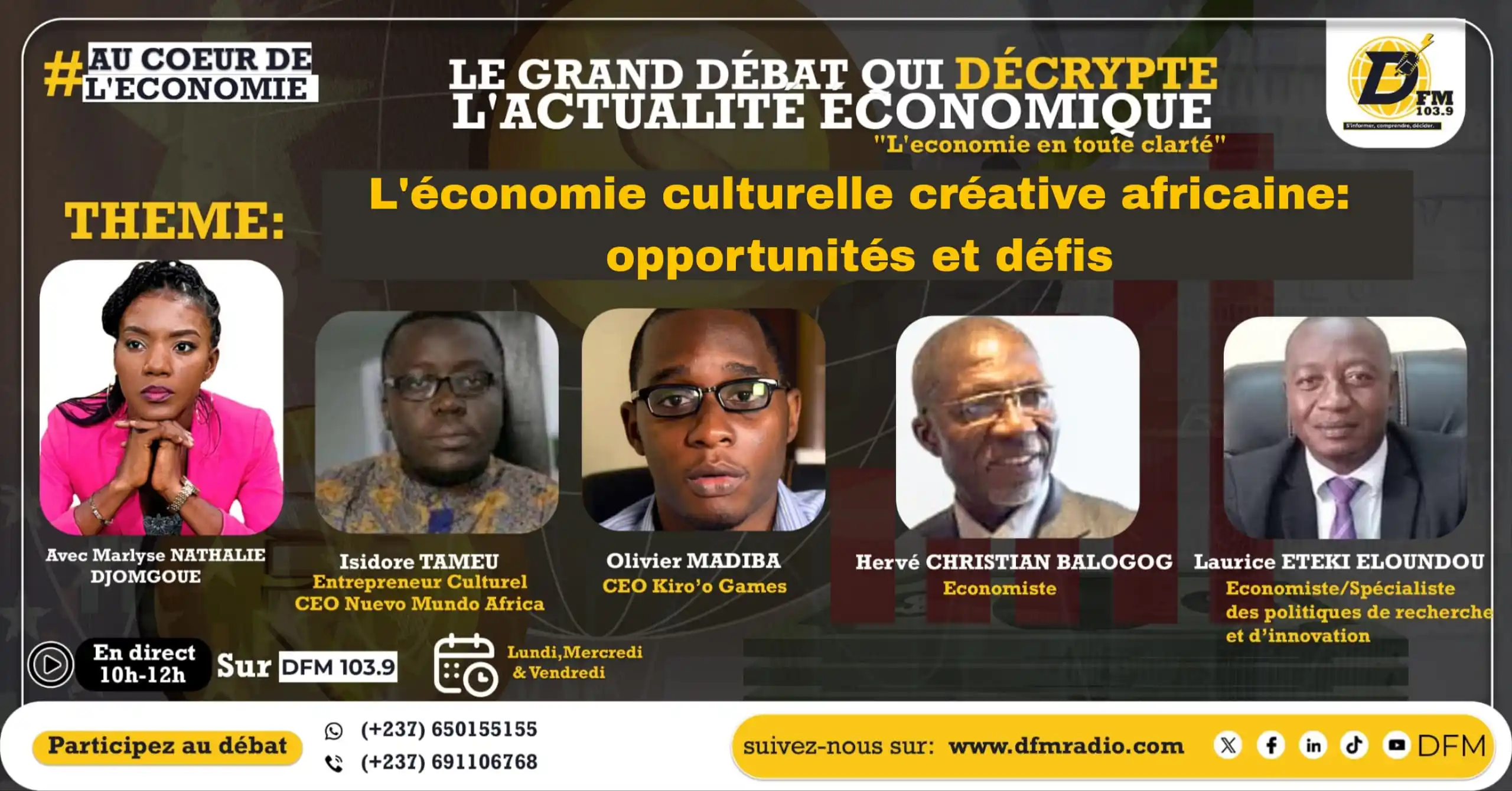 Image from DFM Radio 103.9 MhZ 📻🎤🟡: 🎙️ *AU CŒUR DE L'ÉCONOMIE* 💡 vous donne rendez-vous pour "Le grand d...