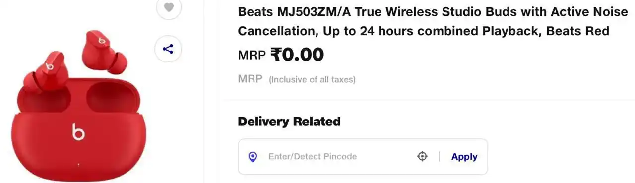 Image from NonStopDeals: BIG LOOT FOR FREE Beats MJ503ZM/A True Wireless Studio Buds Try your...