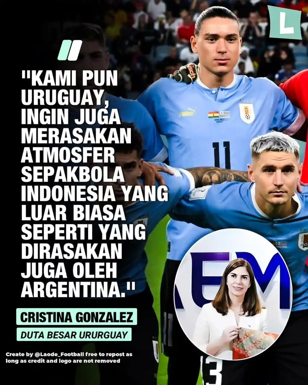 Image from Link Streaming Football: ๐ฝ๐๐๐ผ๐๐๐๐ ๐๐๐๐ ๐ฎ๐ฉ๐ฅ Duta Besar Uruguay, Cristina Gonzale...