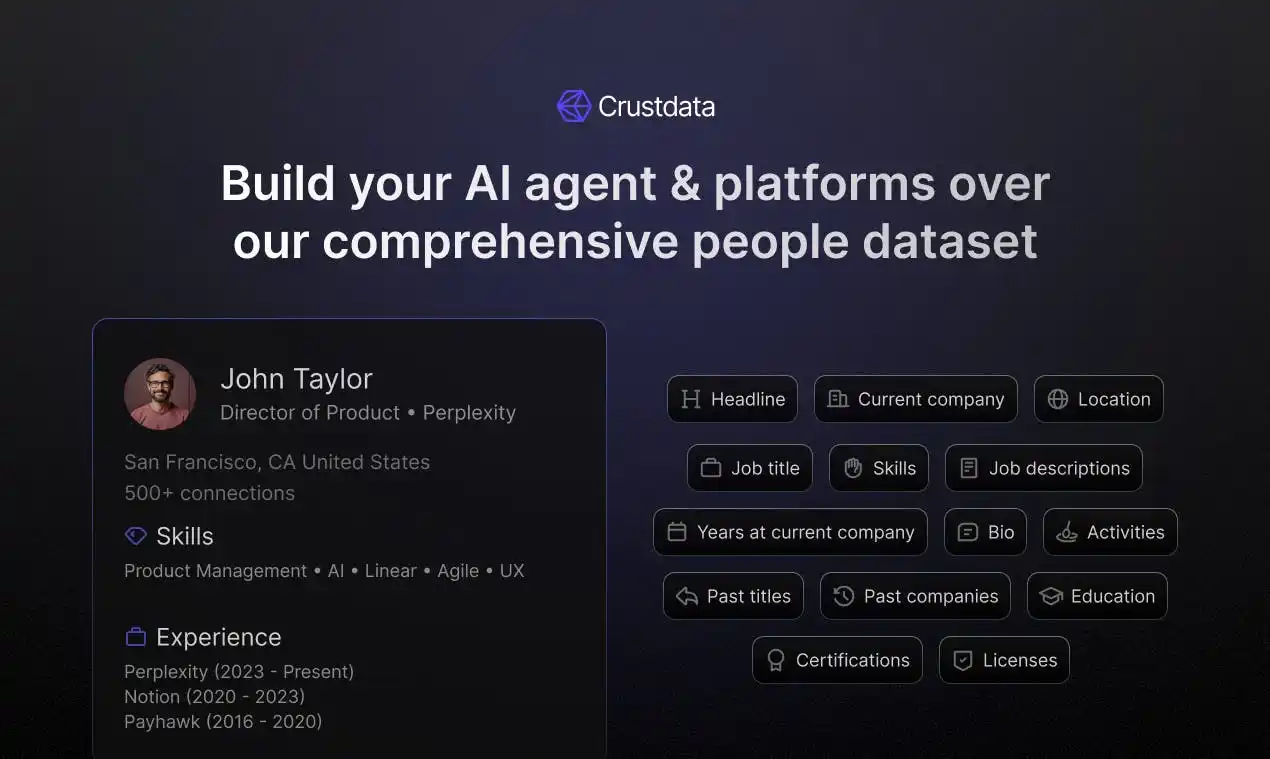 Image from Technical Hub ❤️: Building a recruiting tool, AI SDR, or investment platform? Crustdata...