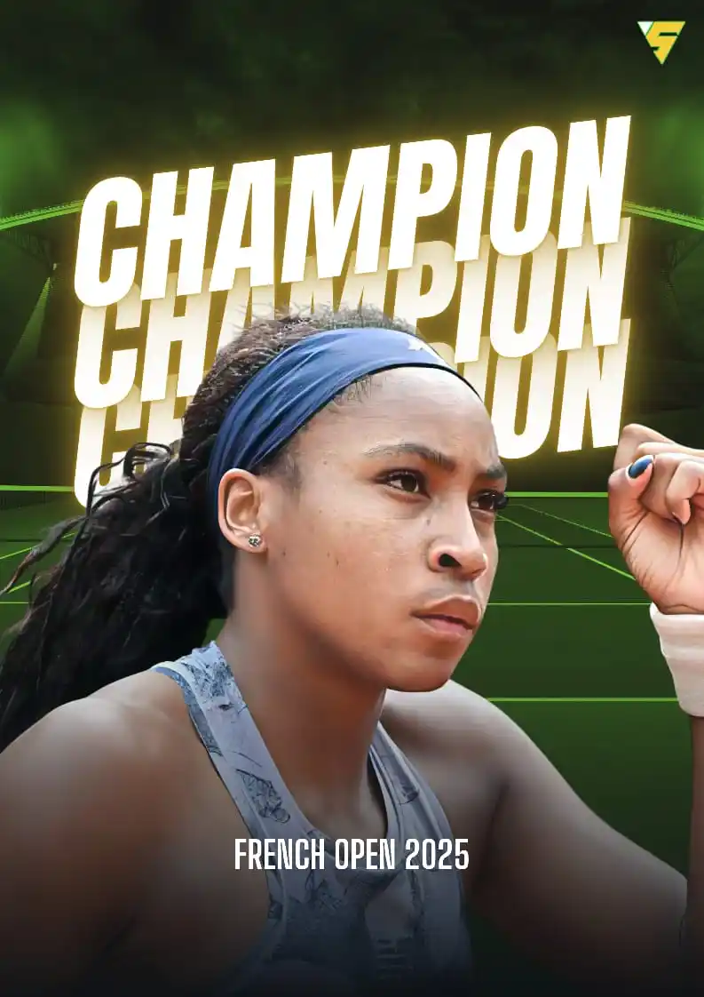 Image from Sportify©️: 🔥 CHAMPION ENERGY! 🔥 Coco Gauff reigns supreme at French Open 2025 ...