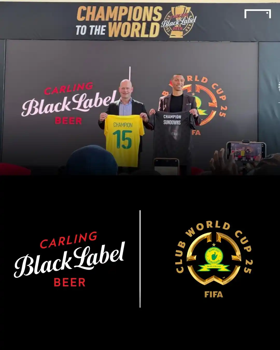 Image from GOAL South Africa: ๐๐๐๐ ๐ฃ๐๐ข๐ก๐ฆ ๐จ๐ก๐๐ง๐ โฝ PSL kings meet the Champion Beer! Car...