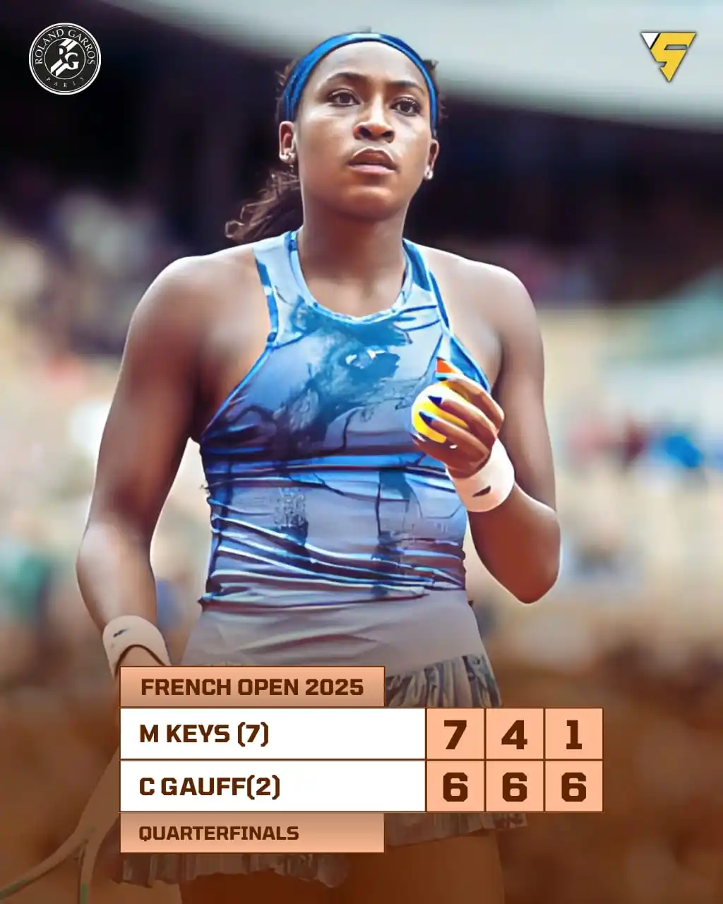 Image from Sportify©️: 💪 Coco Gauff (2) battles through in style! 🎾   With power and poise,...