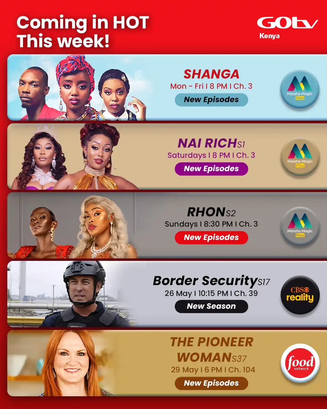 Image from GOtv Kenya: *🚨Coming in HOT This Week — Usi miss any of the thrills Lined Up🚀 �...
