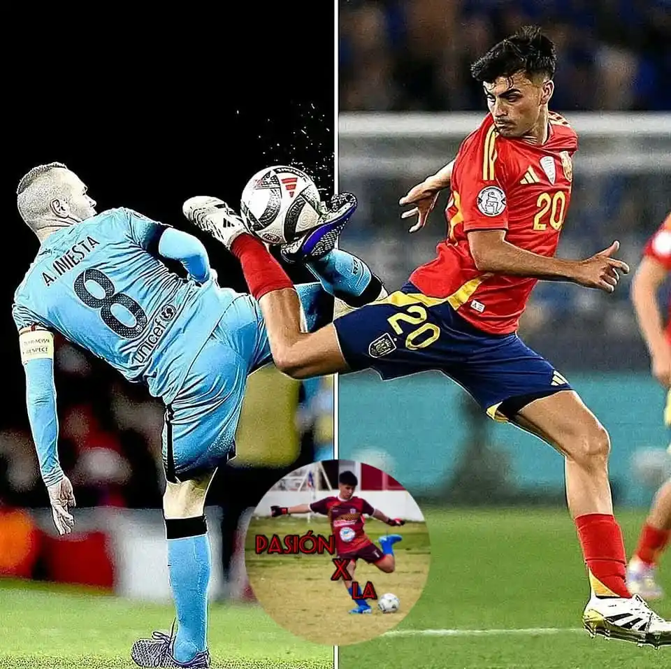 Image from 𝑷𝑨𝑺𝑰Ó𝑵 𝑷𝑶𝑹 𝑳𝑨 𝑹𝑬𝑫𝑶𝑵𝑫𝑨⚽⚡: 🎩 Diferentes épocas, misma magia. 🔁 De Iniesta a Pedri. 🪄 El lega...