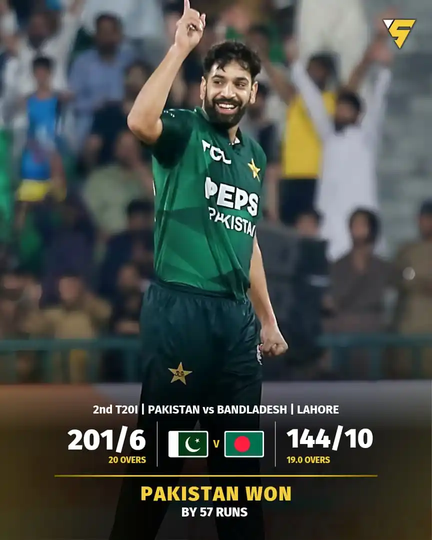 Image from Sportify©️: 🏆 Dominant show by Pakistan! 🇵🇰 They seal the 2nd T20 with a 57-r...
