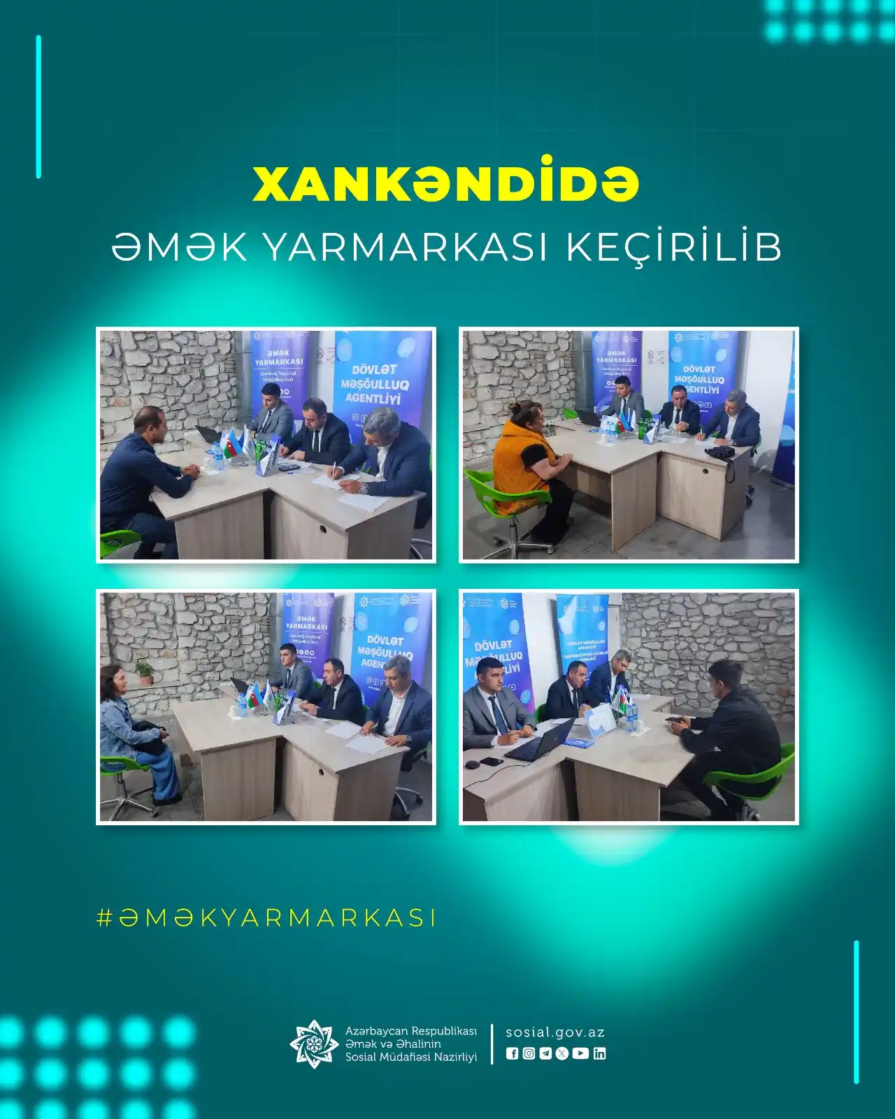 Image from Əmək və Əhalinin Sosial Müdafiəsi Nazirliyi: 🔹 *Dövlət Məşğulluq Agentliyi tərəfindən növbəti əmək yarmarkası 📍 X...