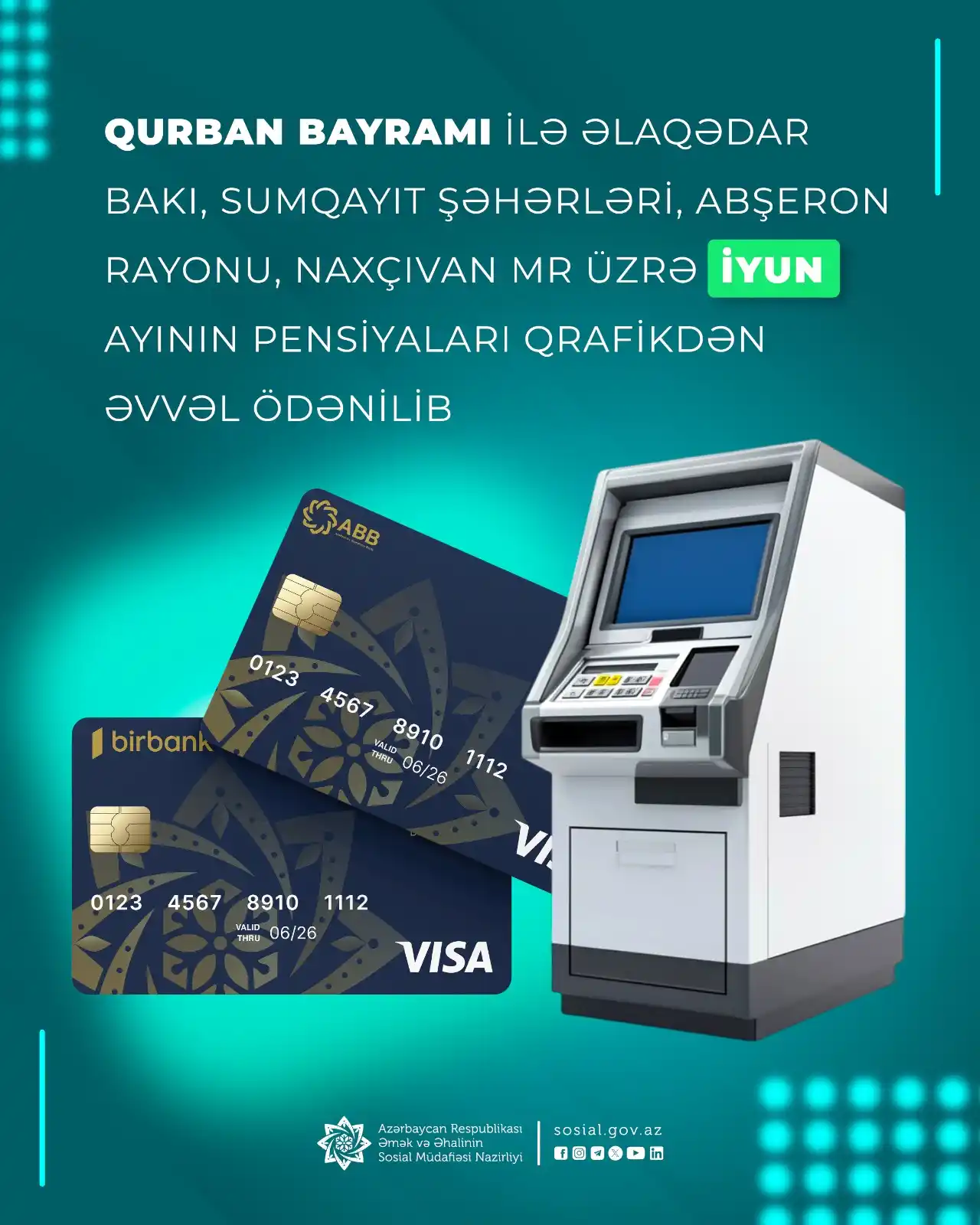 Image from Əmək və Əhalinin Sosial Müdafiəsi Nazirliyi: ❗️❗️ *Dövlət Sosial Müdafiə Fondu* tərəfindən 📍 Bakı, Sumqayıt şəhərl...