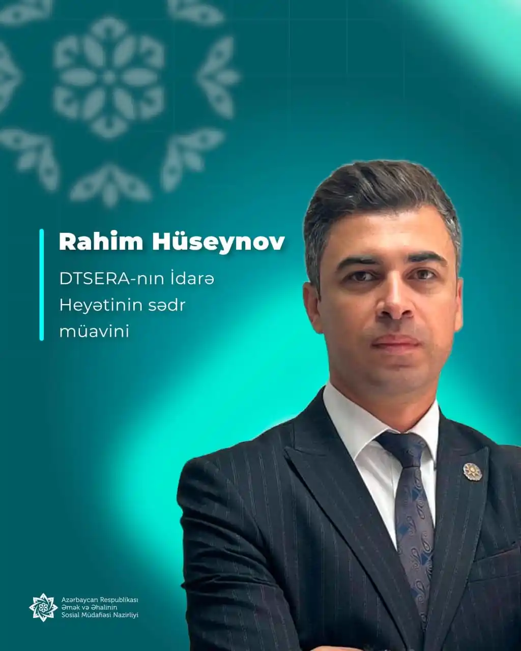 Image from Əmək və Əhalinin Sosial Müdafiəsi Nazirliyi: 🔹 Əmək və əhalinin sosial müdafiəsi nazirinin əmri ilə Hüseynov Rahim...