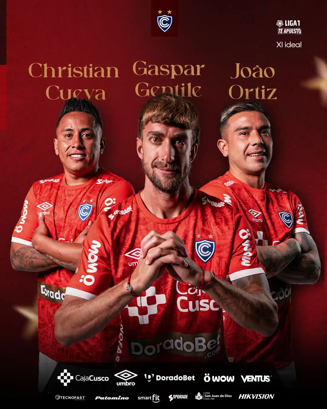 Image from Club Cienciano: 🎖️ Felicitamos a nuestros futbolistas, Christian Cueva, Gaspar Gentil...