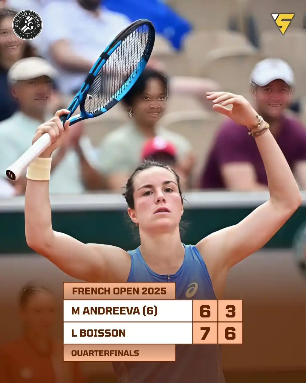 Image from Sportify©️: 🇫🇷 Diane Parry Boisson stuns with a straight-sets victory to reach t...