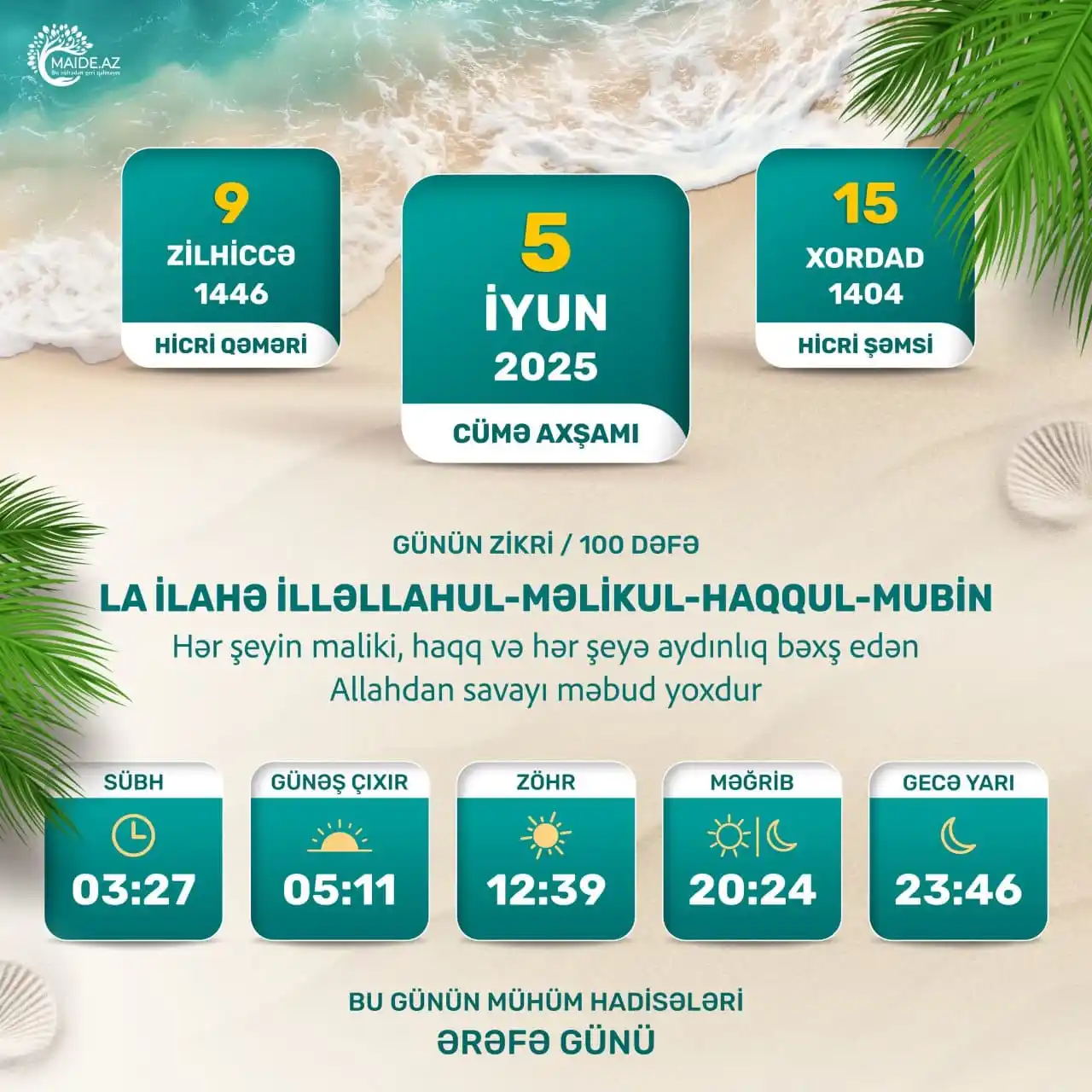 Image from Maide.Az: 🕌 Gündəlik təqvim və günün zikrləri <a class="text-blue-500 hover:un...