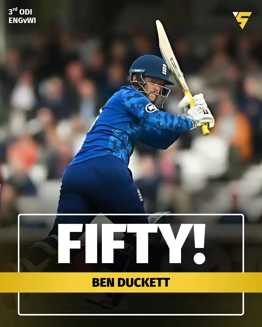 Image from Sportify©️: Half-century hero! 💪🏏 Ben Duckett shines with a solid 50 against th...