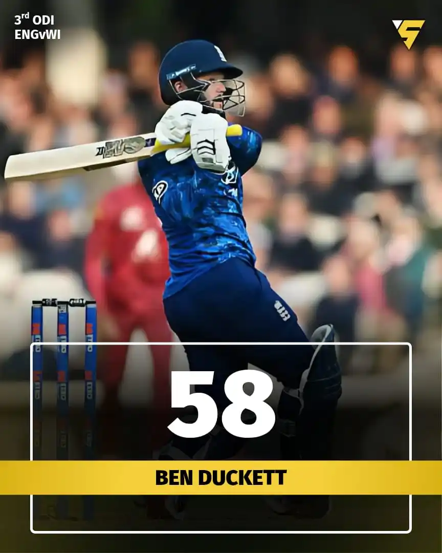Image from Sportify©️: Half-century hero! 💪🏏  Ben Duckett shines with a solid 58 against th...