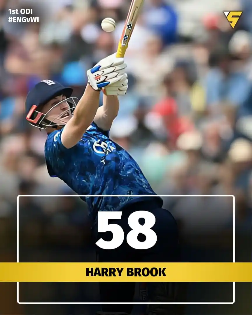 Image from Sportify©️: Harry Brook shines bright! 🌟 A solid 58 runs 💥🧨 in the 1st ODI ag...