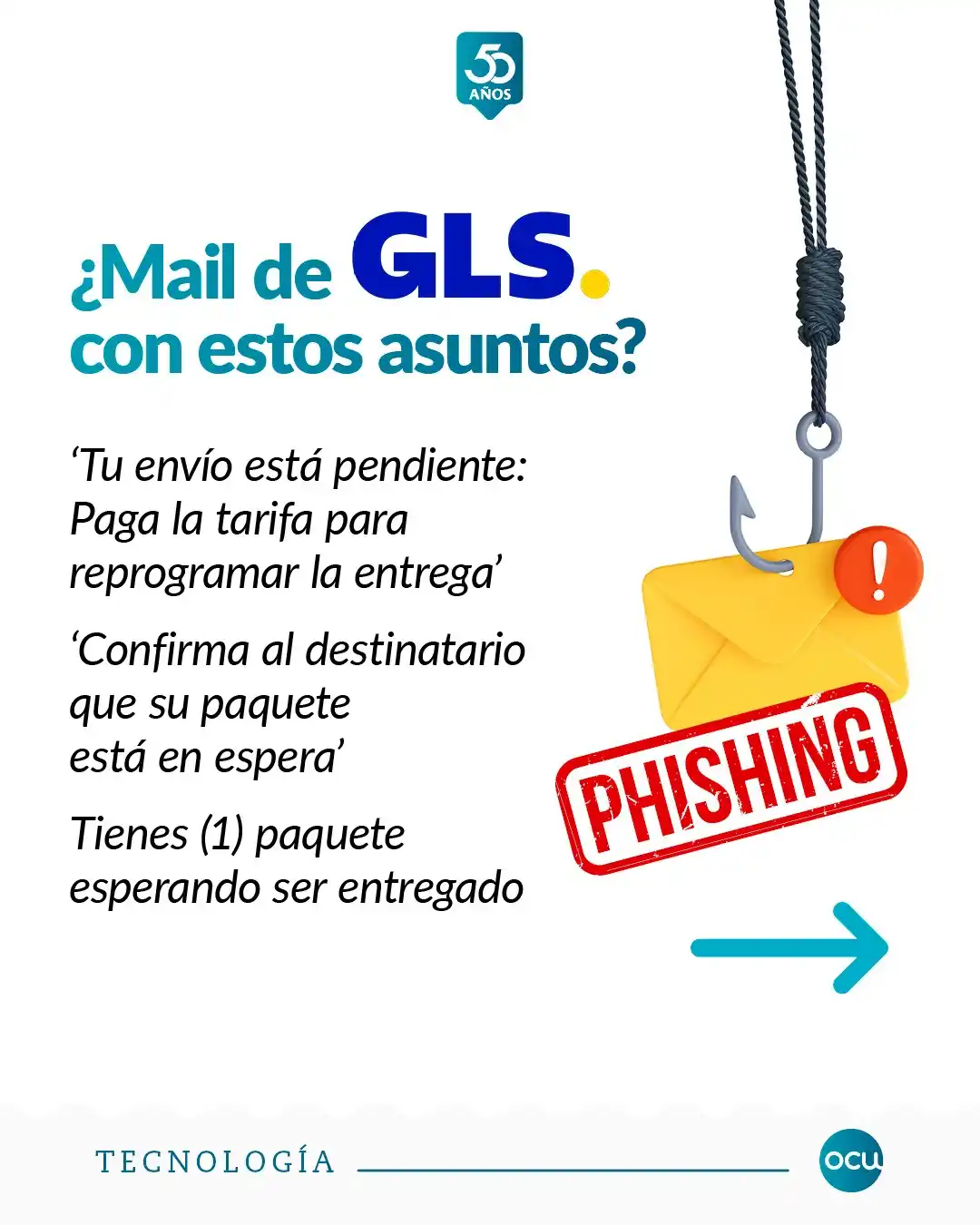 Image from OCU: ¿Has recibido un correo de GLS sobre una entrega pendiente por unos da...