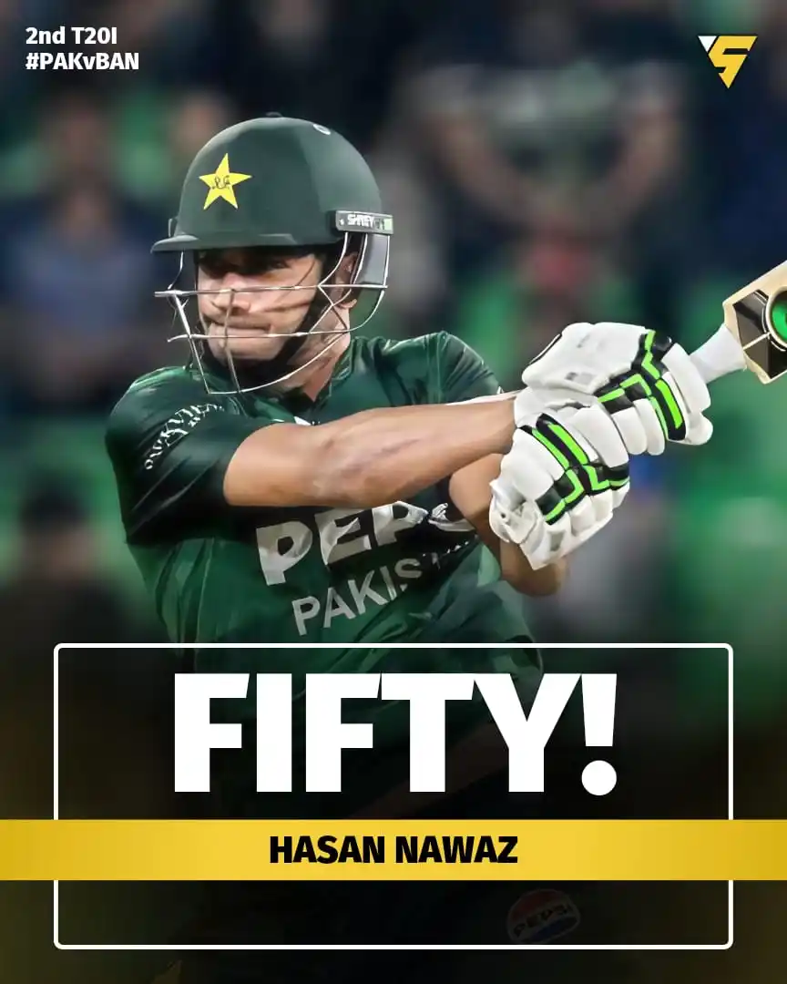 Image from Sportify©️: 🔥 Hassan Nawaz impresses with a brilliant 50-run knock against Bangla...