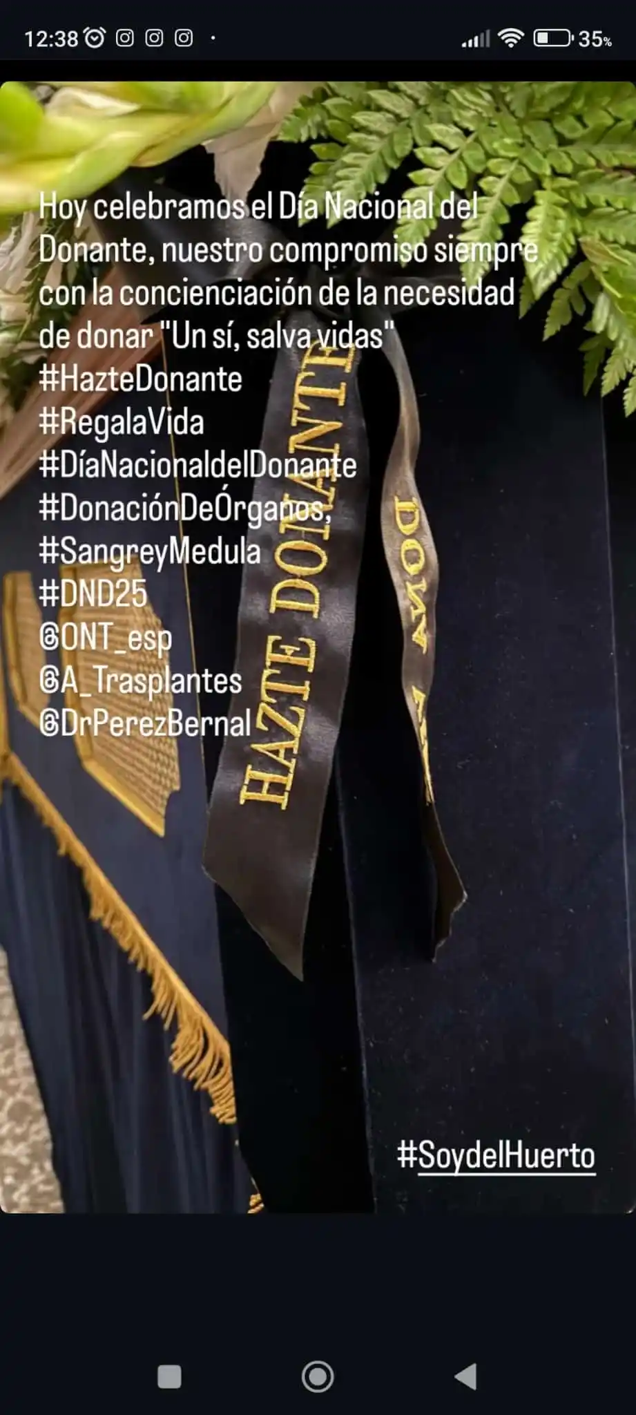 Image from Cofradía de la Oración en el Huerto de los Olivos: Hoy celebramos el Día Nacional del Donante, nuestro compromiso siempre...